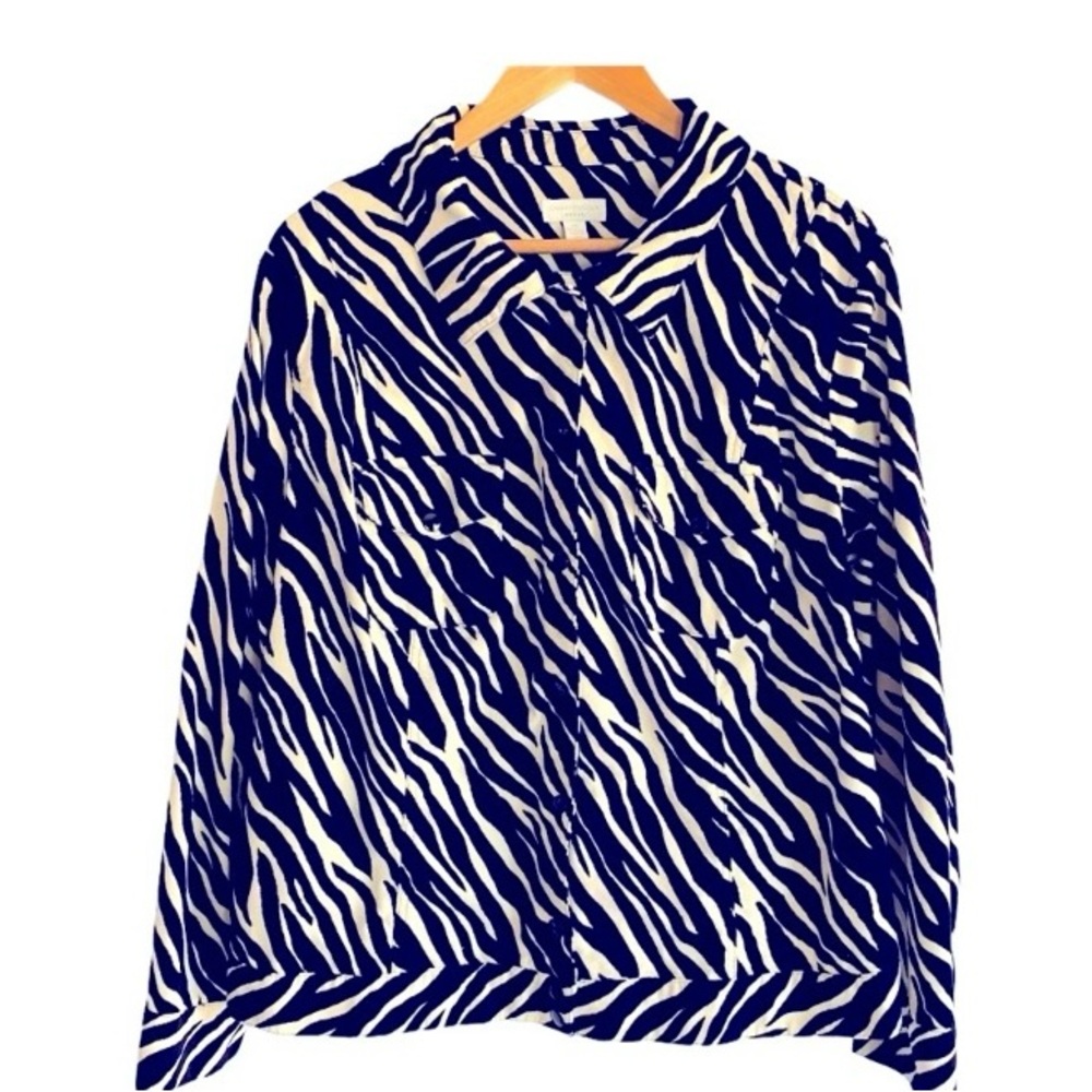 Charter Club Zebra Print Jacket Sz 2X